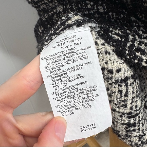 MaxMara Tweed Cashmere Knit Dress Sleeveless Women’s Size Large Classic Chanel - Picture 9 of 11